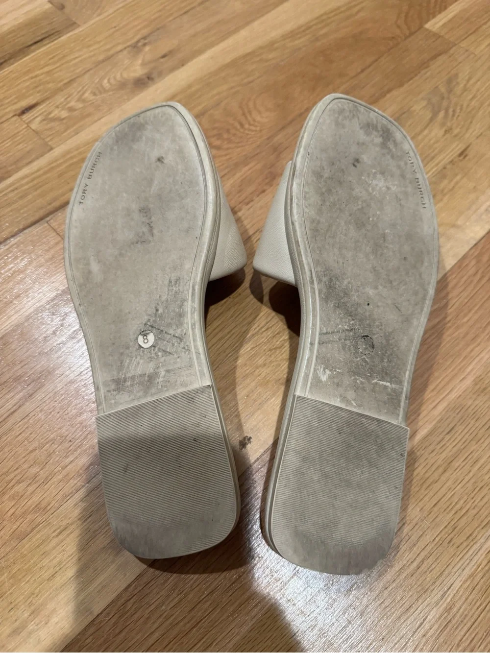 Tory Burch Cream Double T Sport Slide